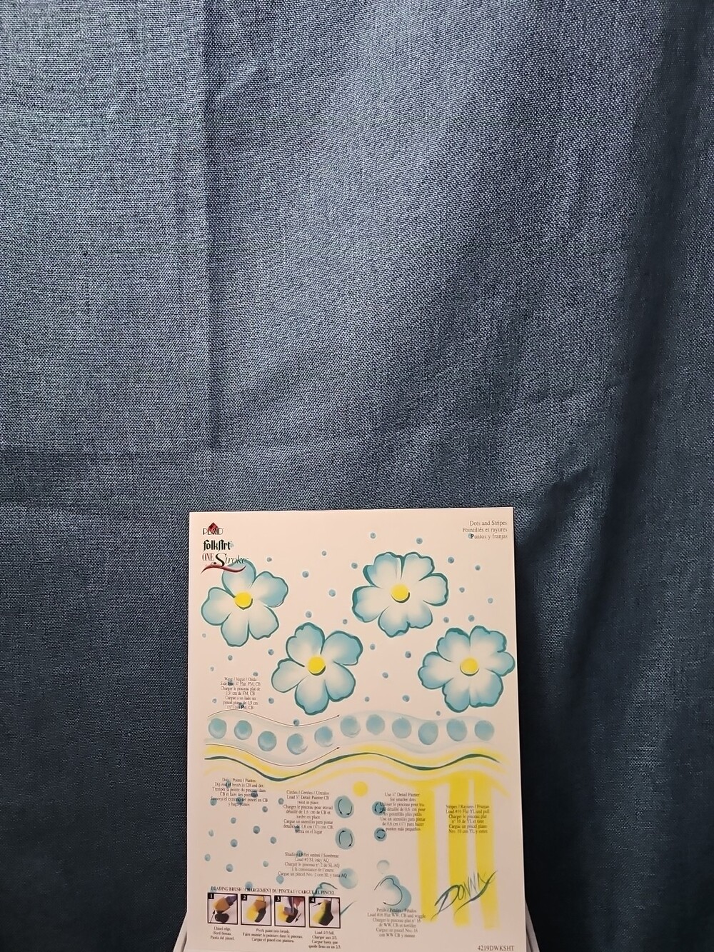 Set of 3 FolkArt One Stroke Painting Worksheet Packs | Flowers #4219 | Reusable - Picture 7 of 16